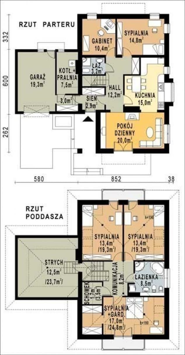 Rzut projektu WB-0032 - Parter