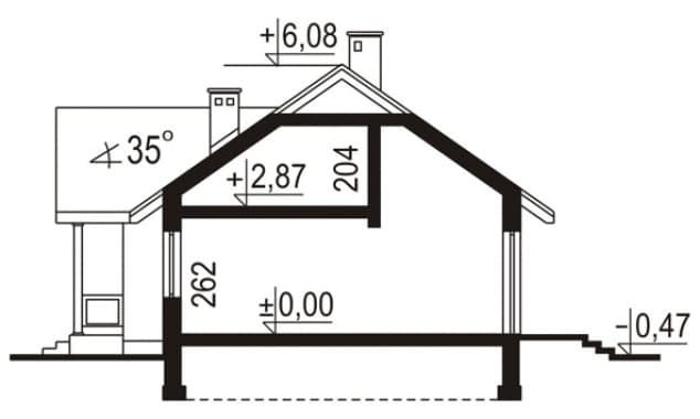 Rzut projektu WB-0058 - Przekrój