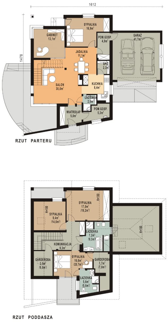 Rzut projektu WB-0077 - Parter