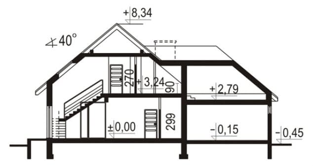 Rzut projektu WB-0077 - Przekrój