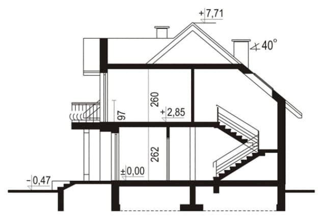 Rzut projektu WB-0088 - Przekrój