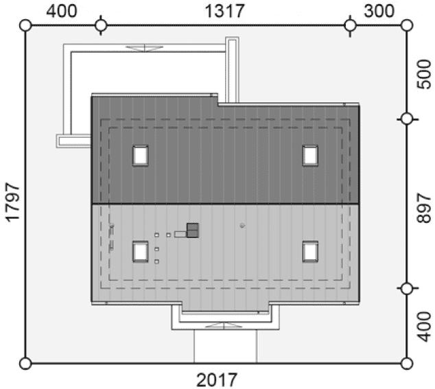Rzut projektu Terrier 7 bez garażu - Usytuowanie na działce