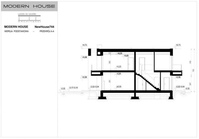 Rzut projektu NewHouse 744 - Przekrój
