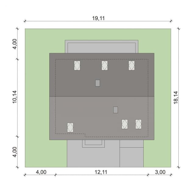 Rzut projektu Gerard - Plan i przekrój (wersja podstawowa)