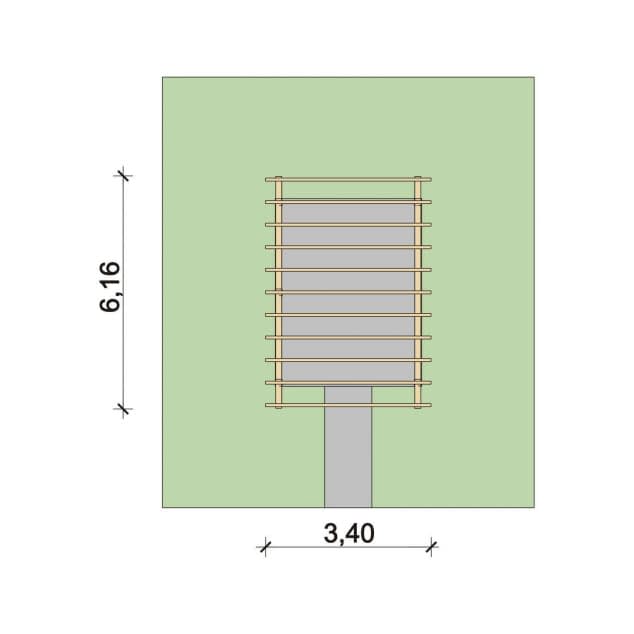 Rzut projektu Pergola - Plan i przekrój (wersja podstawowa)