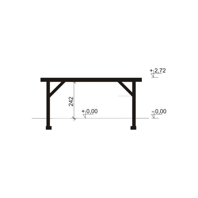 Rzut projektu Pergola - Plan i przekrój (wersja podstawowa)