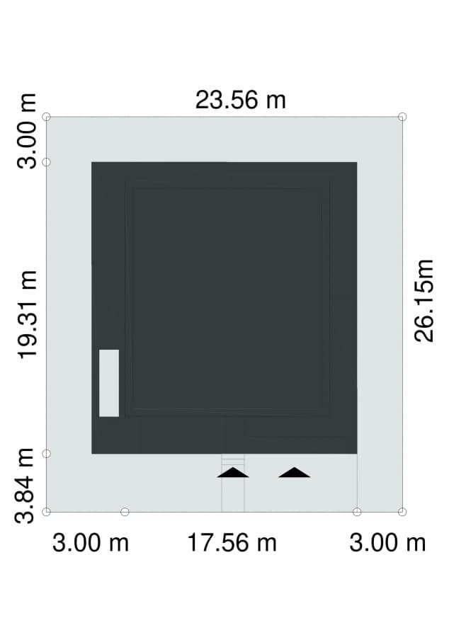 Rzut projektu HARMONIJNY D56 WARIANT I - Usytuowanie na działce
