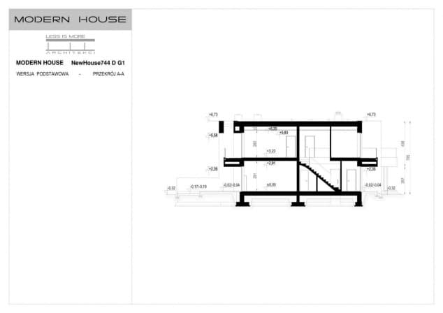 Rzut projektu NewHouse 744 D G1 - Przekrój