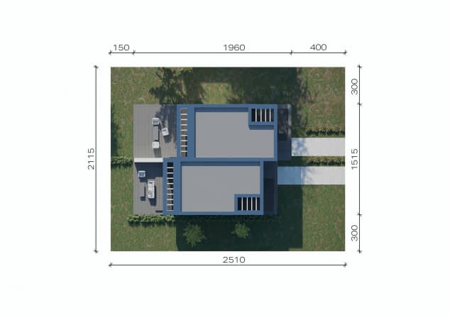 Rzut projektu NewHouse 744 B - Usytuowanie na działce
