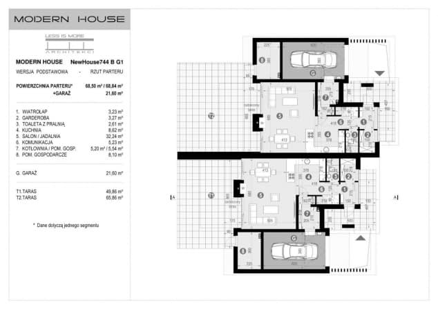 Rzut projektu NewHouse 744 B G1 - Rzut parteru