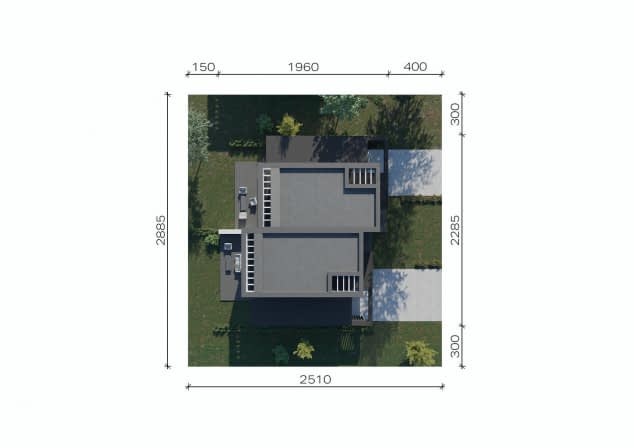 Rzut projektu NewHouse 744 B G1 - Usytuowanie na działce