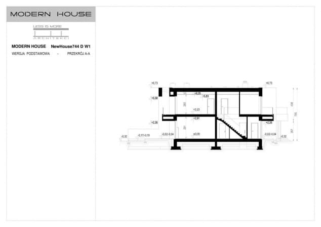 Rzut projektu NewHouse 744 D w1 - Przekrój