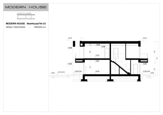 Rzut projektu NewHouse 744 G1 - Przekrój