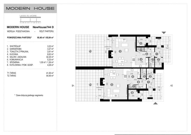 Rzut projektu NewHouse 744 D - Rzut parteru