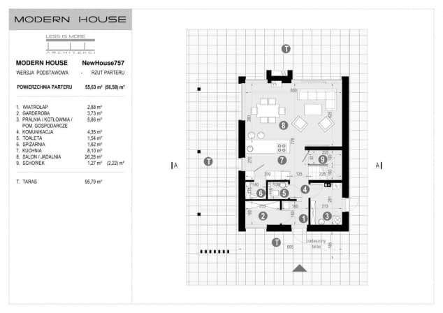 Rzut projektu NewHouse 757 - Rzut parteru