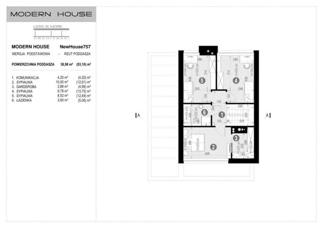 Rzut projektu NewHouse 757 - Rzut poddasza