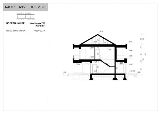 Rzut projektu NewHouse 726 w1 - Przekrój