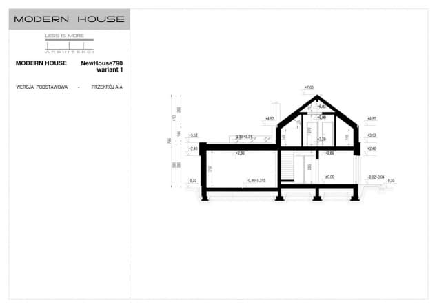 Rzut projektu NewHouse 790 w1 - Przekrój