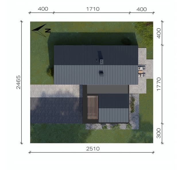 Rzut projektu NewHouse 714 G2 w1 - Usytuowanie na działce