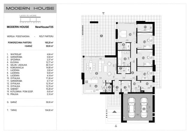 Rzut projektu NewHouse 725 - Rzut parteru