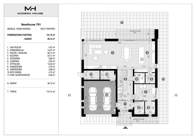 Rzut projektu NewHouse 791 - Rzut parteru