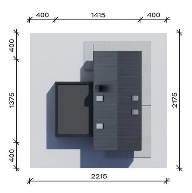 Rzut projektu BrickHouse 160 - Usytuowanie na działce