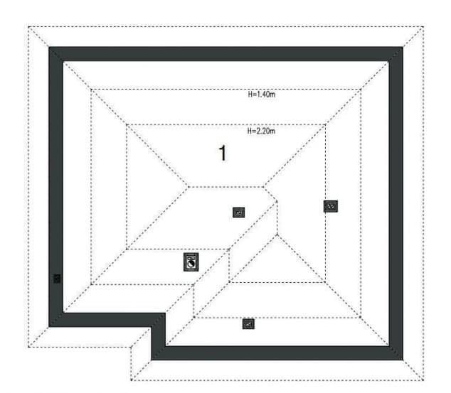Rzut projektu EG-106 wariant I - Rzut poddasza