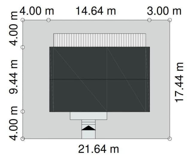 Rzut projektu EG-107 - Usytuowanie na działce