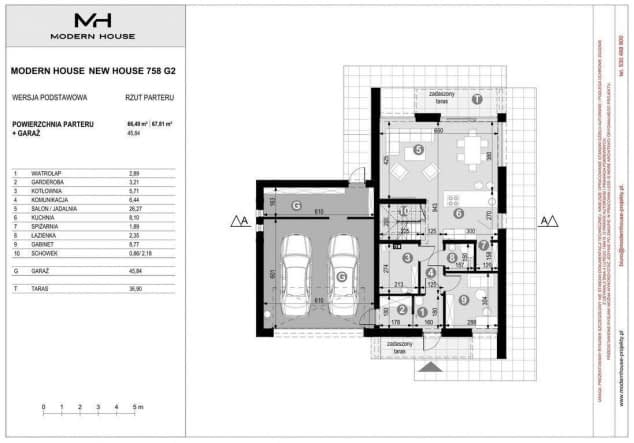 Rzut projektu NewHouse 758 G2 - Rzut parteru