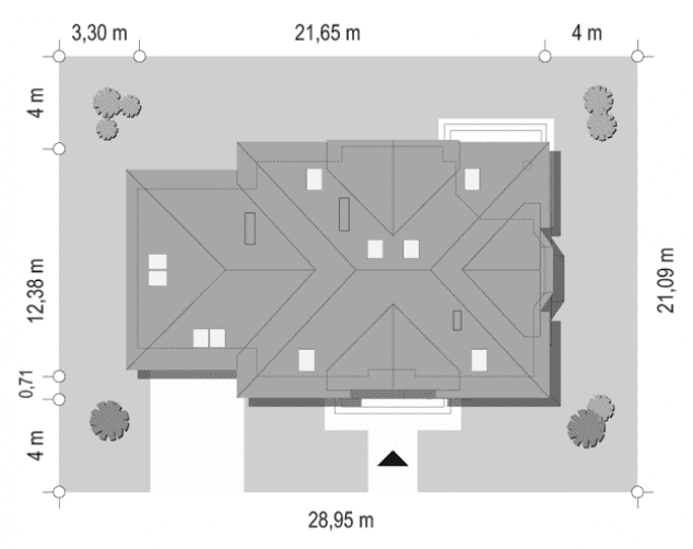 Rzut projektu Benedykt 5 - sytuacja