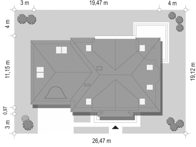 Rzut projektu Faworyt 2 wariant B - sytuacja