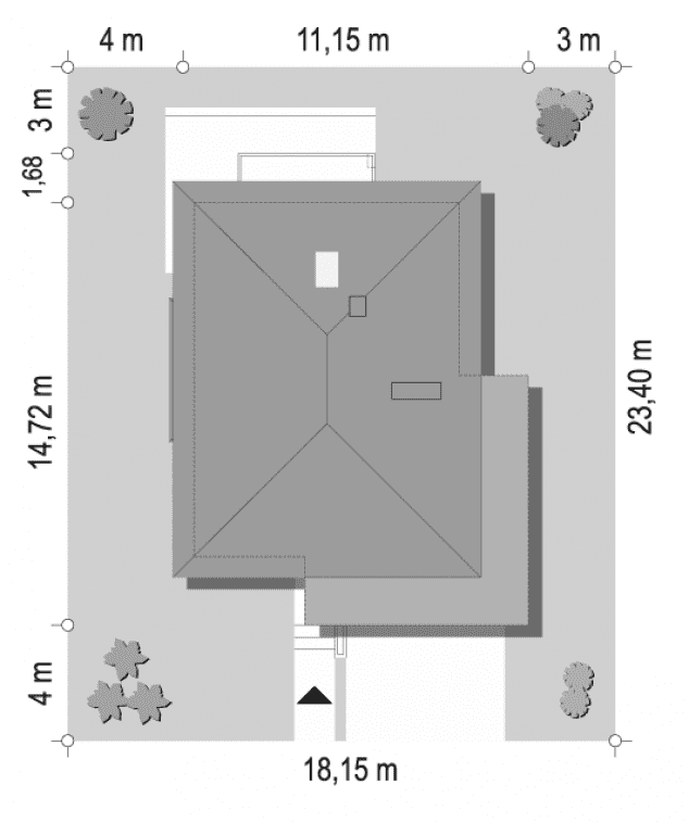 Rzut projektu Helios wariant F - sytuacja