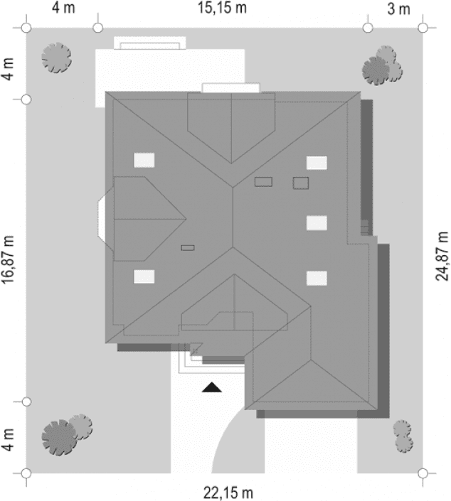 Rzut projektu Hornówek 2 - sytuacja