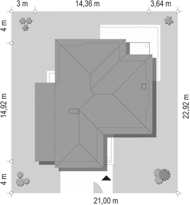 Rzut projektu Riwiera 4 - sytuacja