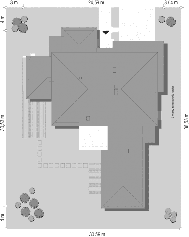 Rzut projektu Willa z Basenem - sytuacja