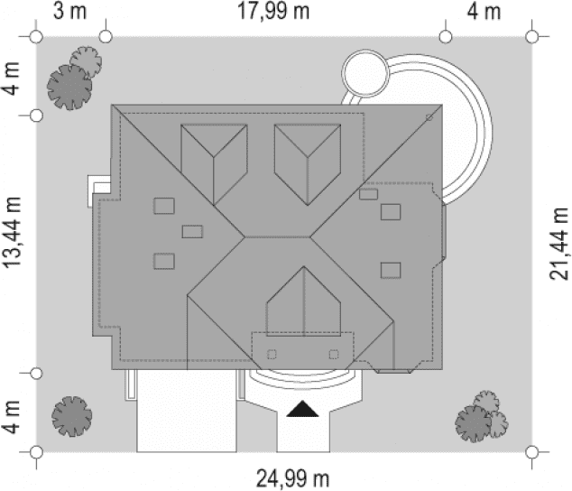 Rzut projektu Zacisze 2 - sytuacja