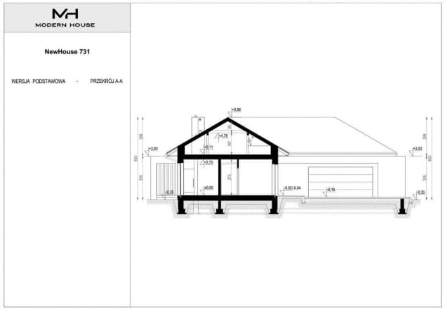 Rzut projektu NewHouse 731 - Przekrój