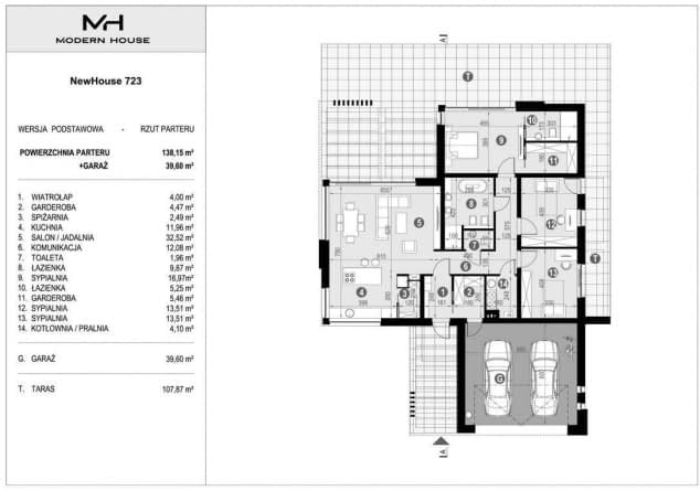 Rzut projektu NewHouse 723 - Rzut parteru