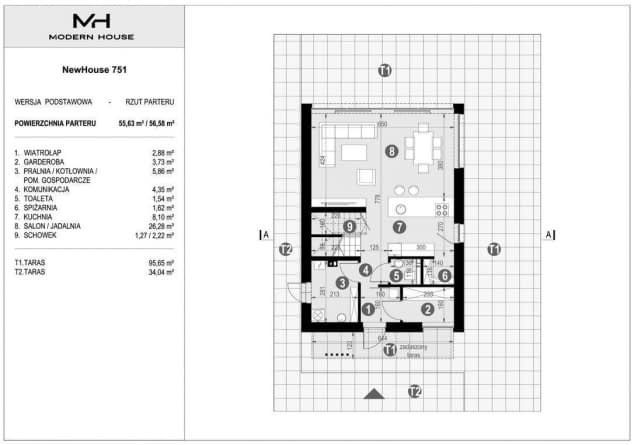 Rzut projektu NewHouse 751 - Rzut parteru