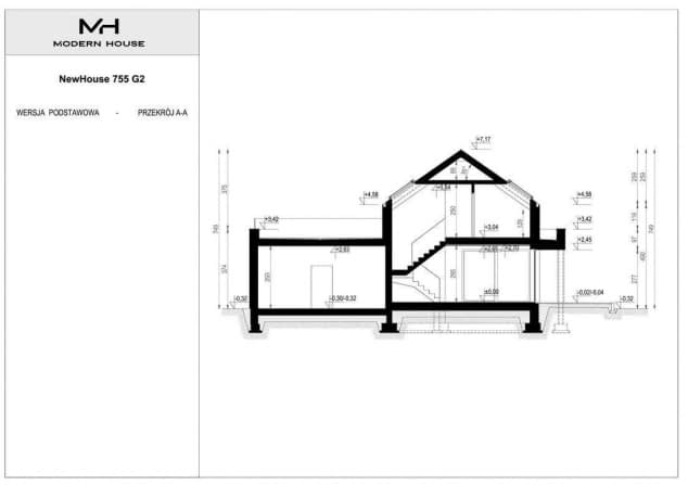 Rzut projektu NewHouse 755 G2 - Przekrój