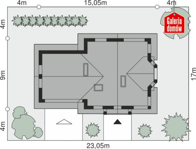 Rzut projektu Dom przy Przyjaznej 2 - Sytuacja