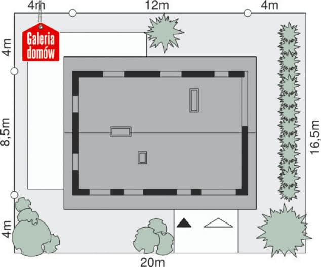 Rzut projektu Dom przy Głogowej 3 - Sytuacja