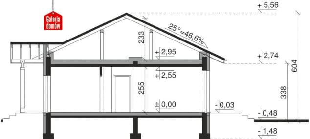 Rzut projektu Dom przy Bukowej 2 - Przekrój