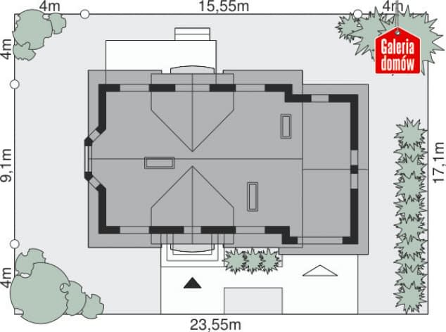 Rzut projektu Dom przy Modrzewiowej 12 - Sytuacja