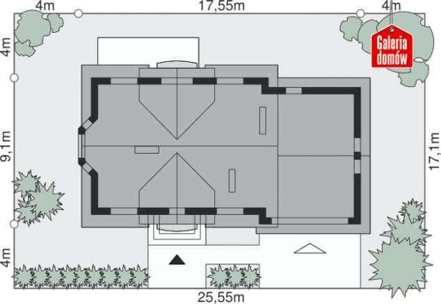 Rzut projektu Dom przy Modrzewiowej 14 - Sytuacja