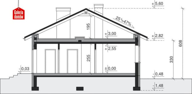 Rzut projektu Dom przy Przyjemnej 9 - Przekrój