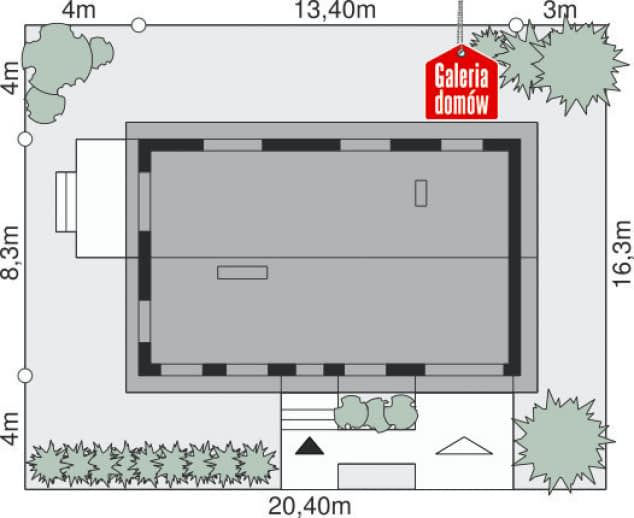 Rzut projektu Dom przy Przyjemnej 11 - Sytuacja