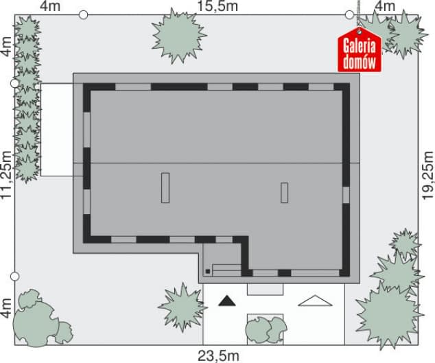 Rzut projektu Dom przy Przyjemnej 12 - Sytuacja