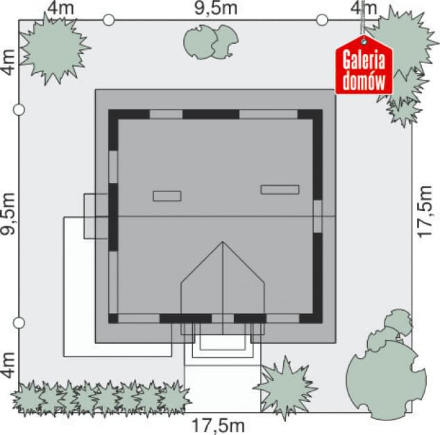 Rzut projektu Dom przy Wiosennej 5 - Sytuacja