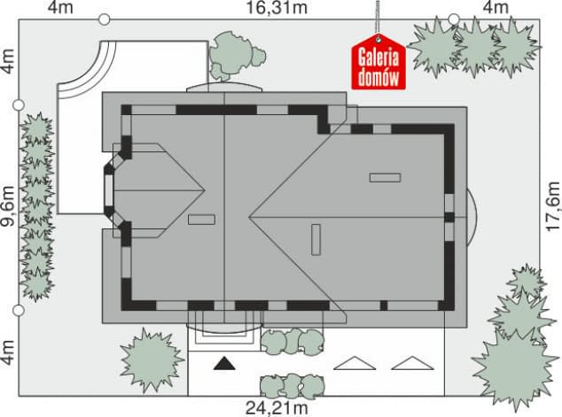 Rzut projektu Dom przy Cyprysowej 15 K - Sytuacja